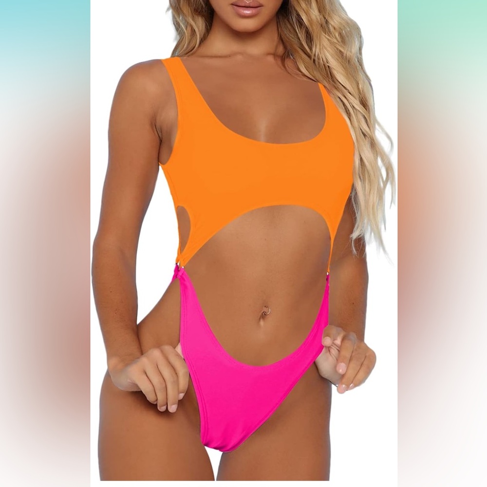 🚘New Women's Sexy One Piece Swimsuits Cheeky Thong Bikini Bathing Suit - Picture 2 of 12